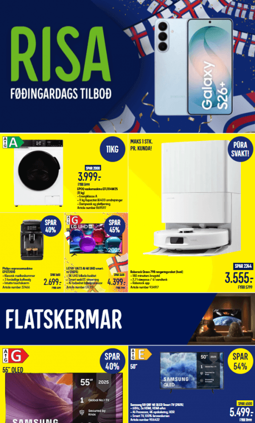 Risa Føðingardagstilboð